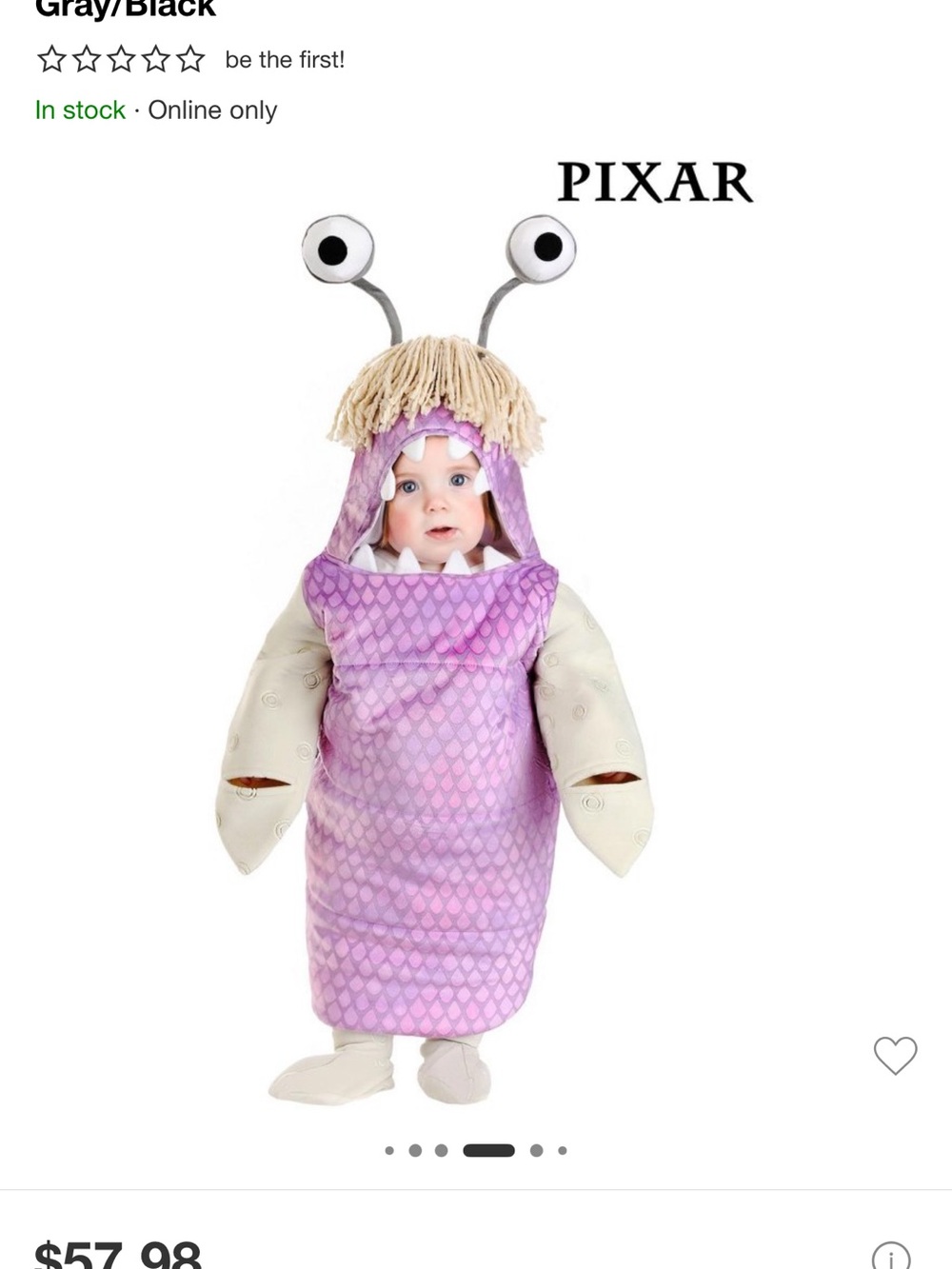 Boo from Monster’s INC Costume - 12-18 months UNUSED/ BRAND NEW